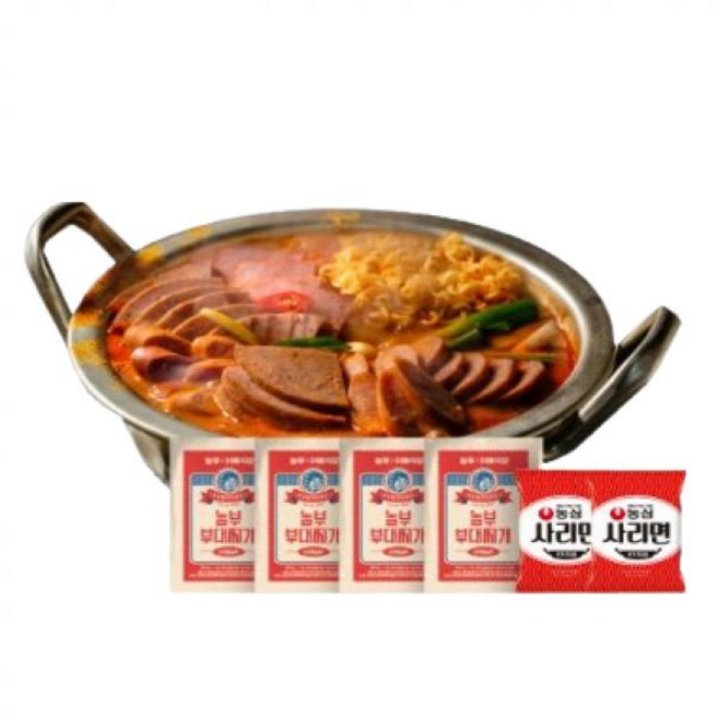 37년 전통 놀부 부대찌개 600g 4개 (+ 라면사리 2팩), 37년 전통 놀부 부대찌개, 600g, 4개 (+ 라면