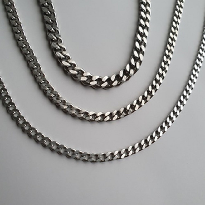 와이티지 style _ 079 FGH 써지컬스틸 체인목걸이 빈티지 데일리 남자 여자 기본 모음