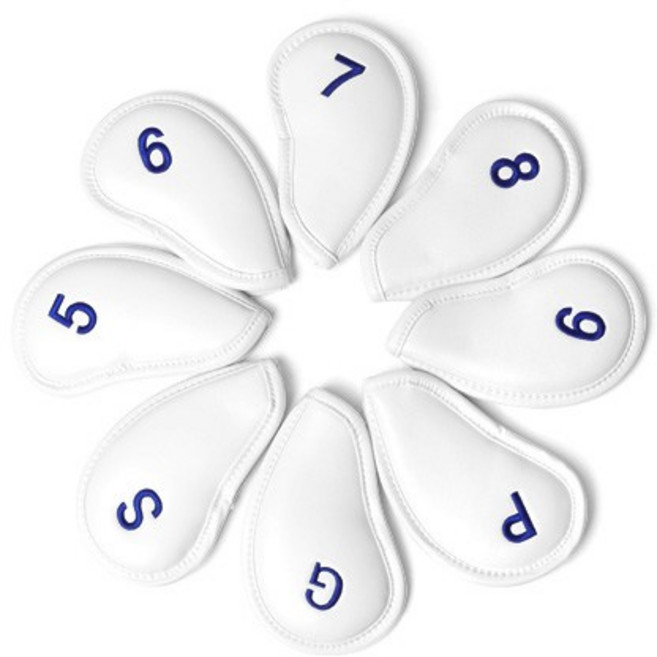 미즈노골프 PU 아이언 커버 8종 5LKH2102000122, 화이트색, 1세트