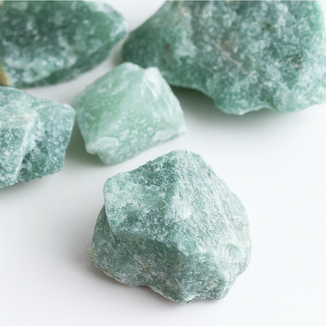 천연 그린 어벤츄린 원석 인도비취 러프 재물운 풍수 안정과 행운, 300g, 1개