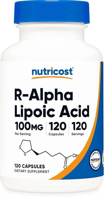 Nutricost R-Alpha 리포산 100mg 120캡슐 - 식물성 캡슐 GMO 프리 글루텐 프리, 120 Count (Pack of 1), 1개 - 쿠팡