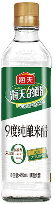 왕부정 중국식품 해천 쌀식초(9도) 발효 양조식초 중국추원냥 450ml, 1개