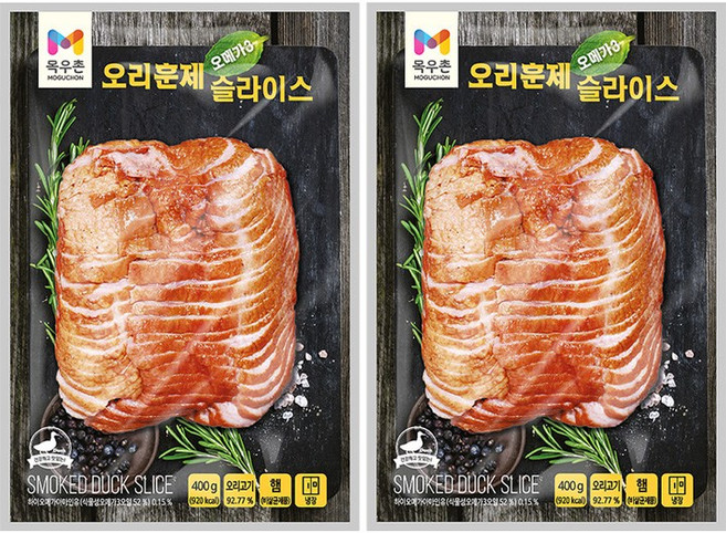 목우촌 오메가3 오리훈제 슬라이스, 2개, 400g
