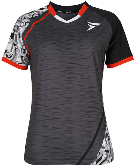 플라이파워 플파 티셔츠 배드민턴 반팔 상의 마하메루 그레이 블랙 MAHAMERU-W 여성 배드민턴복