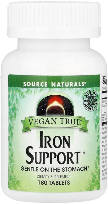 Source Naturals Vegan True® Iron Support™ 180정 Naturals (소스 내추럴스), 1개 - 쿠팡