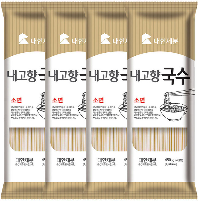 곰표 쫄깃한 소면 내고향국수, 450g, 4개