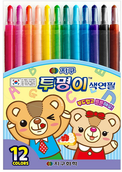 지구 투명이 색연필 세트, 12개, 12색