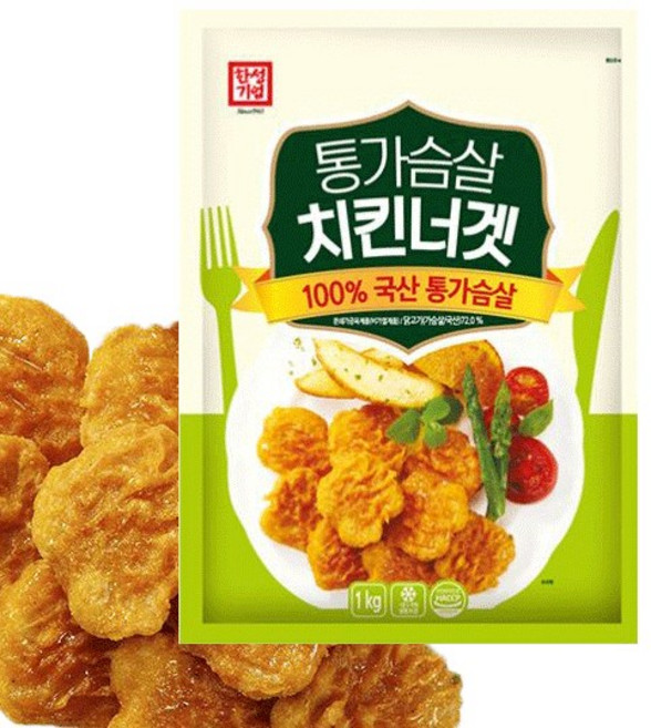 [본사직영/한성기업] 순살치킨 통가슴살치킨너겟 1kg, 1개