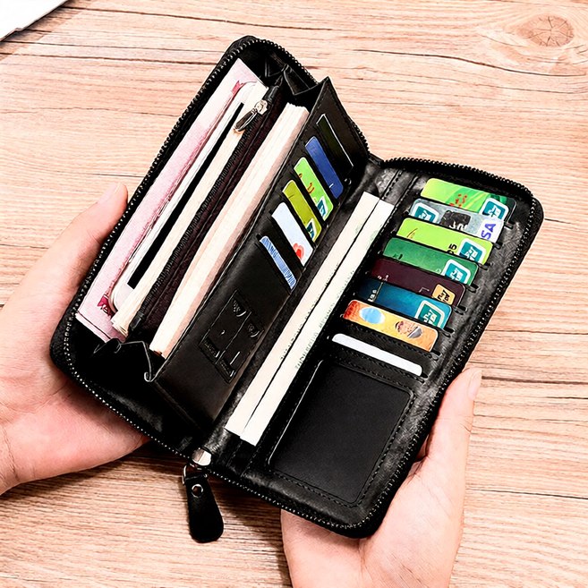 오우하하 남자 가죽 장지갑 클러치