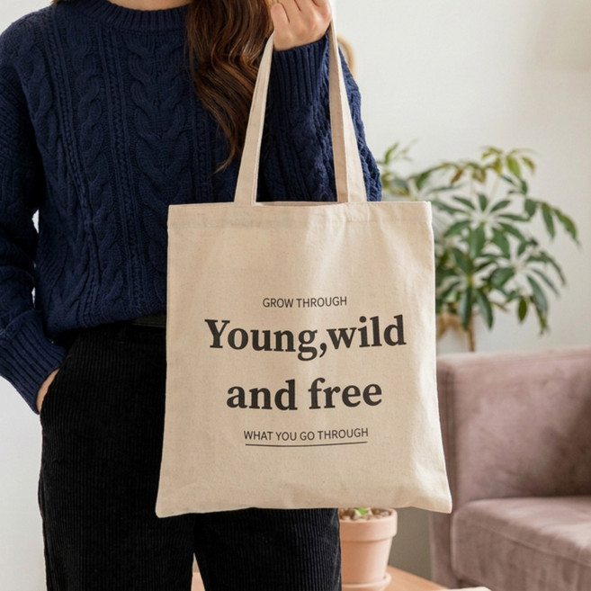 라크텍 가볍게 들기 좋은 에코백 데일리 캔버스