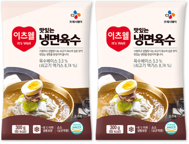 CJ 이츠웰 냉면육수 300g, 2개