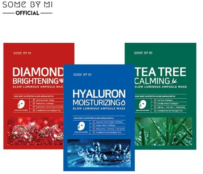 썸바이미 앰플 마스크 - 썸바이미 데이즈 티트리 카밍 썸바이미 히아루론 모이스처라이징 썸바이미 다이아몬드 브라이트닝 앰플 마스크 - Some By Mi Mask, 다이아몬드 브라이트닝( Red), 1개, 10개입 - 쿠팡