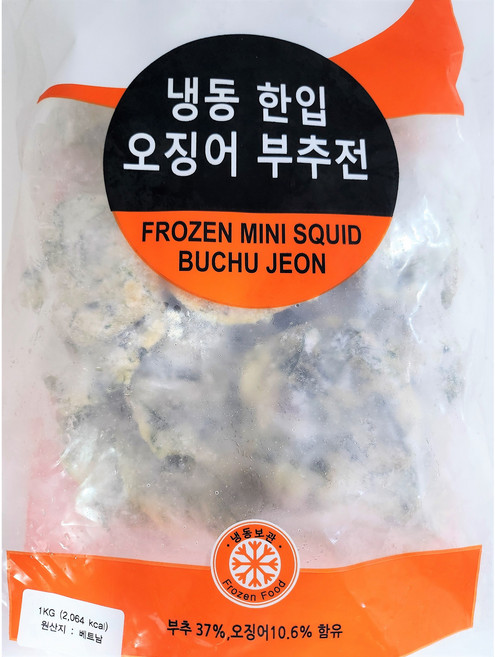 FROZEN FOOD 냉동 한입 오징어 부추전, 1개, 1kg