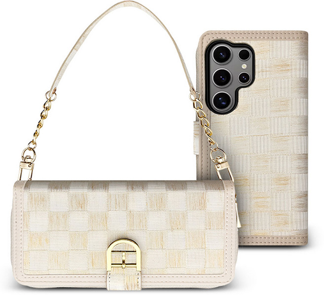 모바트 갤럭시 A24 A245 프리즘 지퍼 지갑형 다이어리 휴대폰 케이스 스트랩 포함