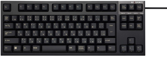 REALFORCE 리얼 포스 히가시 프레 R3S 키보드 45g 유선 USB TKL 사이즈 정전 용량 무접점 방식 Windows 레이저 인쇄 가나있어 일본어 배열 91 키 블랙 R3SC31