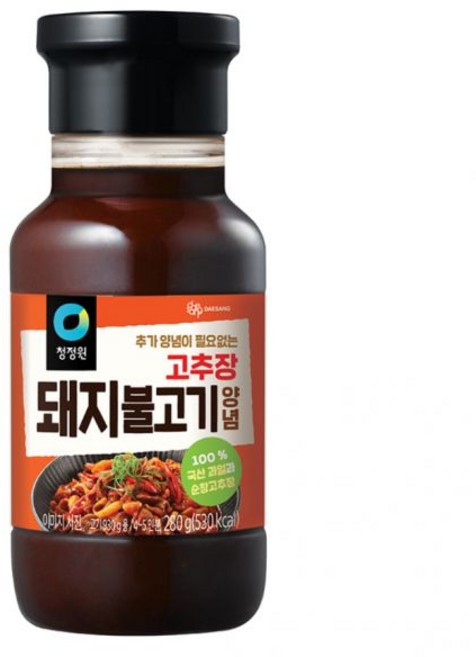 고삐 협력사청정원 돼지불고기양념 280g 불고기양념장 고추장양념, 1