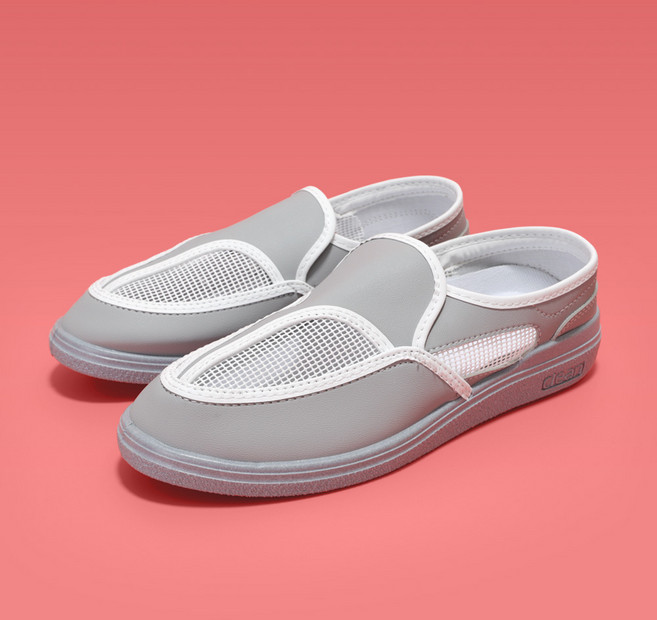 회색 크린룸 방진 단화 / 무진화 BCS-322, 1개