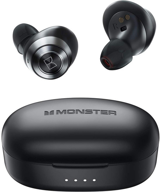MONSTER Achieve 100 AirLinks 무선 이어버드 이어폰 블랙, B088KL796R