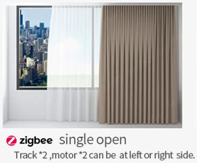 미니 모터 투야 와이파이 알렉사 지그비 구글 스마트 홈 전기 커튼 시스템 트랙, 05 Double Single Open, 01 China, 05 Double Single Open
