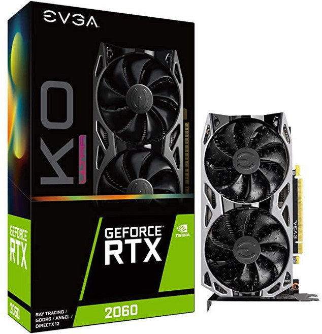 EVGA 06G-P4-2068-KR GeForce RTX 2060 KO 울트라 게이밍 6GB GDDR6 듀얼 팬 금속 백플레이트 342310, EVGA 06G-P4-2068-KR GeForce RT