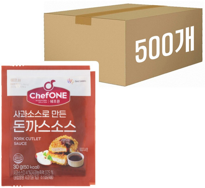 대상 쉐프원 사과소스로 만든 돈까스소, 500개, 30g