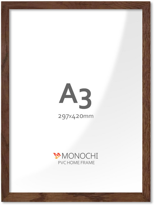 모노치 PVC 프레임 홈 인테리어 액자 A3, 1개, 월넛