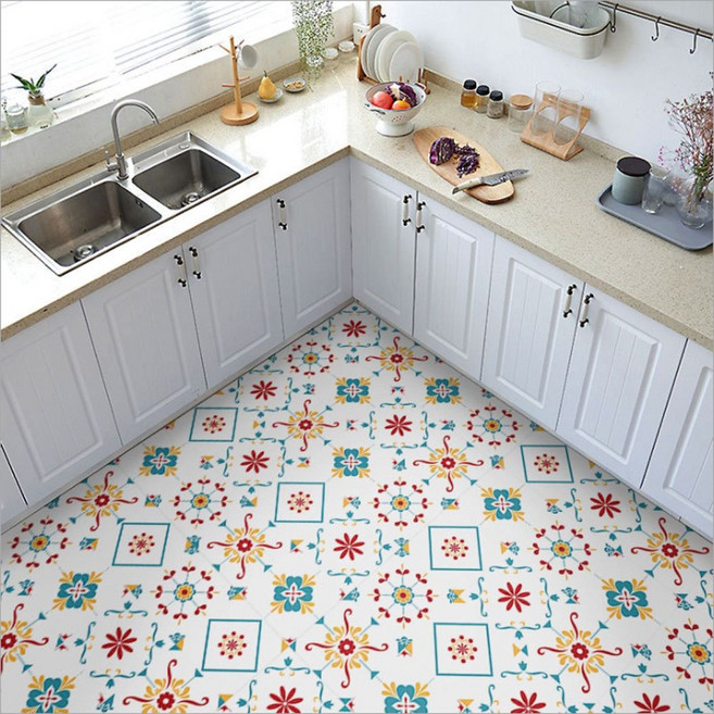 싱크대 시트지 현관문 거실 인테리어 필름지 가구 리폼 문 씽크대 냉장고 아파트 책상 벽 벽지 필름 포인트 바닥 셀프 주방 시공 문짝 욕실문 서랍장 북유럽 스타일 타일 시트지 스티커 20x20cm 5장 PHZT PI+3291EA