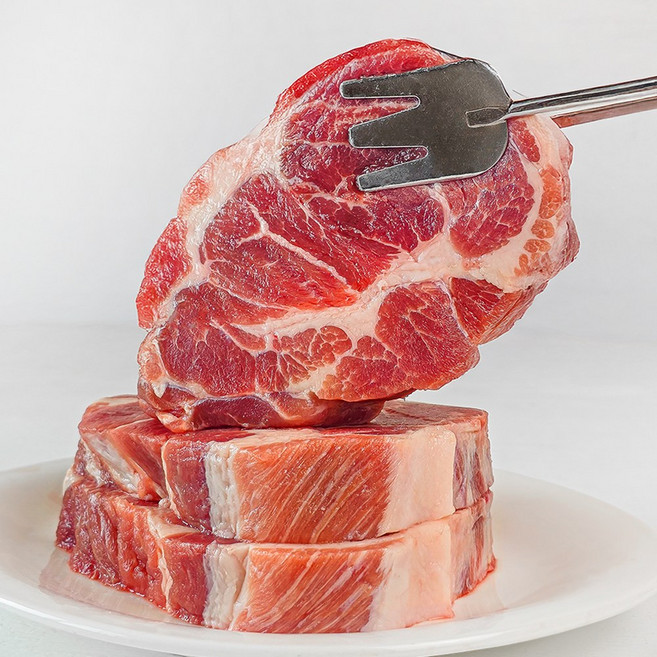 베스트밀 육즙가득 두툼한 통목살 돼지고기 스테이크용, 5개, 300g