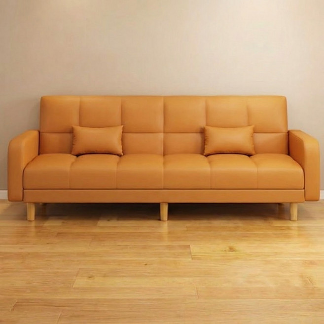 미스티 접이식 2인용 각도조절 1인용 가죽 소파 MTL4, 오렌지_120cm