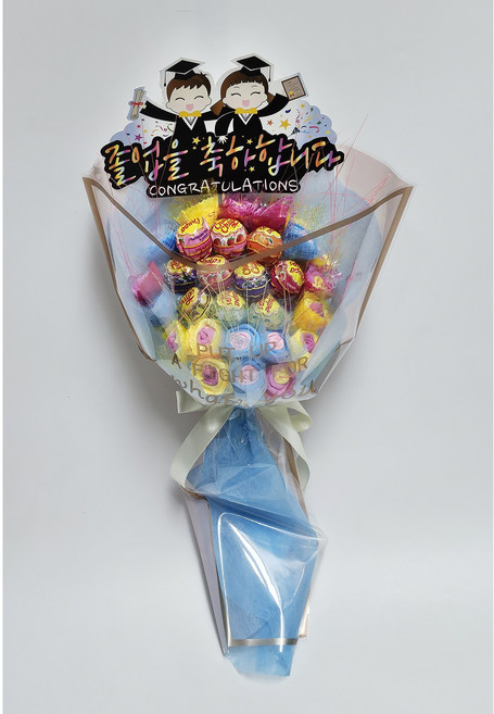 안산 플라워마트 농심정품 츄파춥스 10개 사탕꽃다발, 졸업피켓