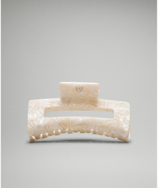 룰루레몬 엑스트라 라지 클로 헤어핀 클립 집게핀, Light Ivory/White