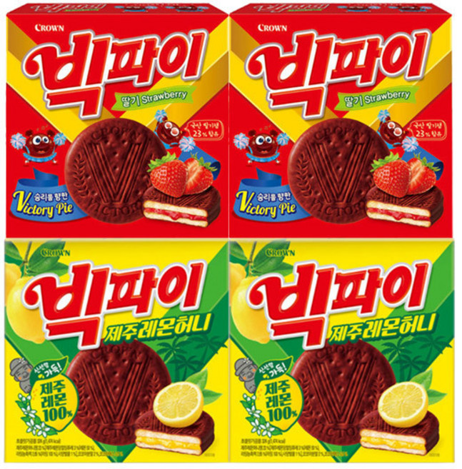 크라운 빅파이 딸기 +제주레몬허니 324g, 1세트, 각2개(총4개)