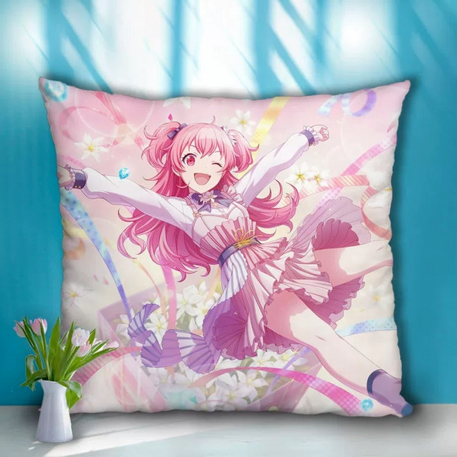 18종 모모이아이리 사각쿠션 일러 굿즈 웨딩 프세카 프로젝트세카이 모모이 아이리 프로세카 글리터 색지 모모점 굿즈 사각 쿠션 베개 누이 다키마쿠라 피규어 마스코트 이픽 속성, 45cm 45cm 솜포함, 17