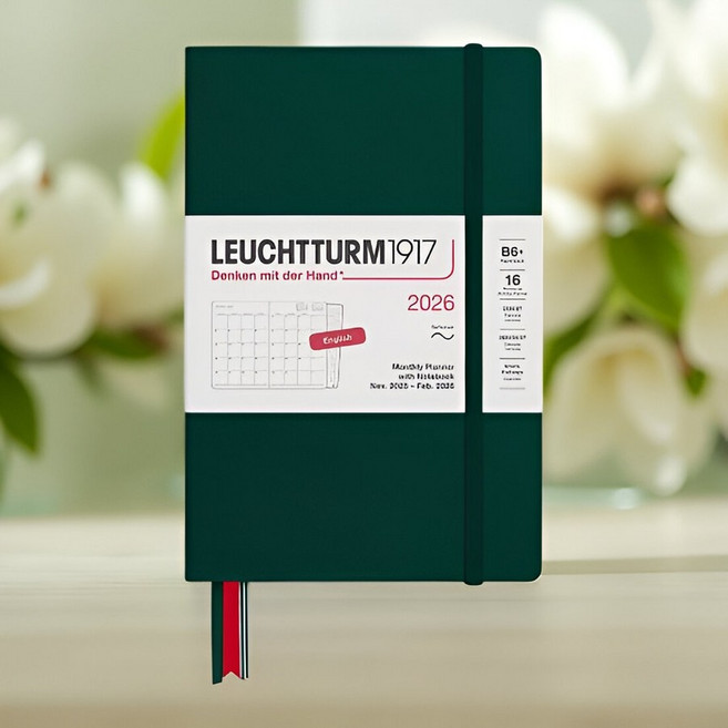 독일 로이텀 1917 2026 먼슬리 플래너 월간 다이어리 B6+, 1개, 블랙