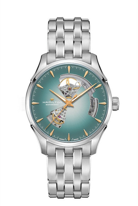 해밀턴 재즈마스터 오픈하트 터콰이즈 40mm 브레이슬릿 H32675141