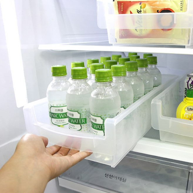 플라팜 냉장고정리 트레이 2P세트 저안트레이 수납정리대, 투명, 1세트