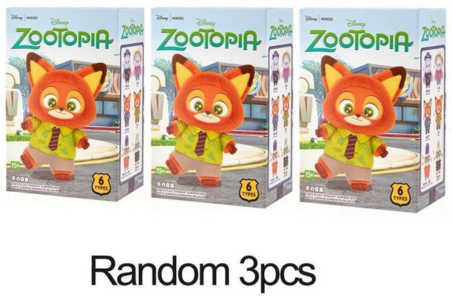 미니소 주토피아 주디닉 PVC 키체인 랜덤박스, 3 random 3pcs