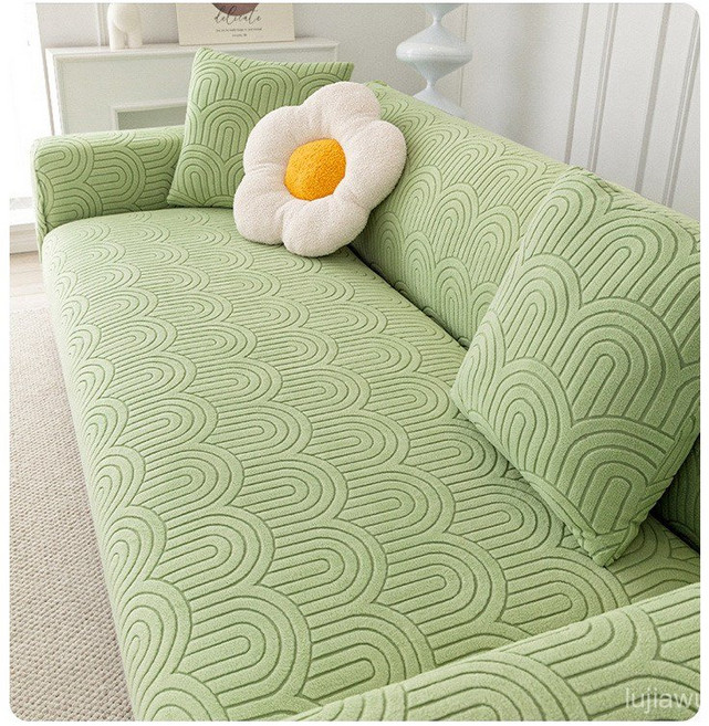 쇼파커버 1~5인 사계절 패드 360도 전방위 소포 미끄럼 방지 고탄력 고밀도 소파커버 오렌지 1개, 1인용 (90-140CM) × 녹색 × 1개