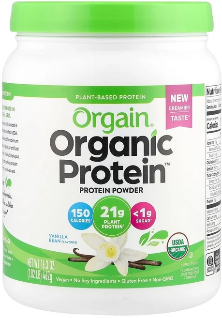 올게인 Orgain 유기농 프로틴 파우더 식물성 바닐라빈 462g(1.02lbs) OGA-00392, 1개, 462g - 쿠팡