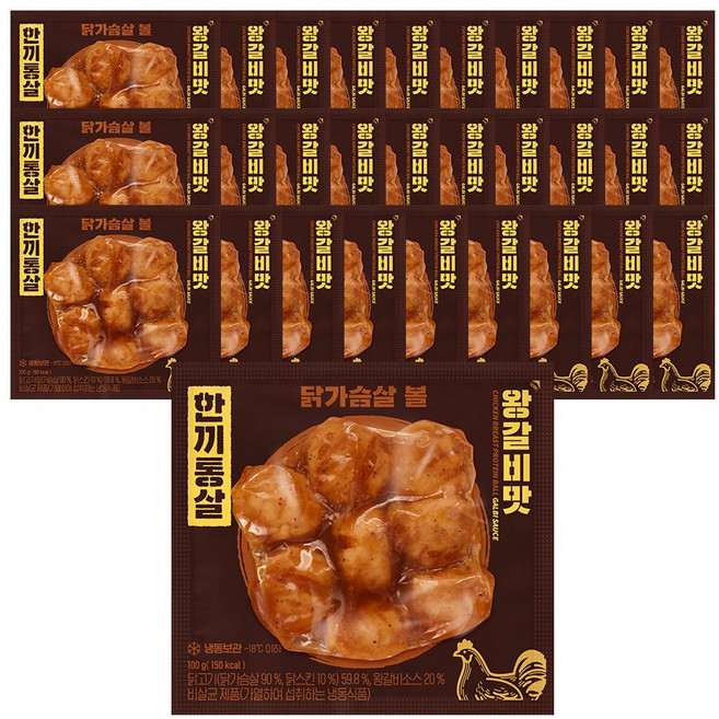 한끼통살 닭가슴살볼 왕갈비맛 30개입, 30개, 100g