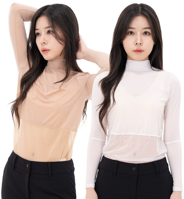 펜즈데이 1+1 여자 골프 이너웨어 반목 폴라 기능성 스포츠 쿨 티셔츠