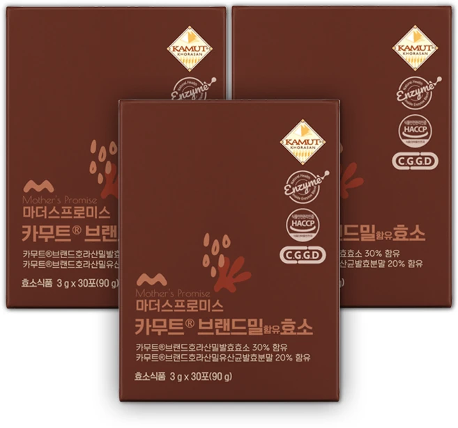 마더스프로미스 카무트효소 브랜드밀 발효 신바이오틱스 장트러블 엔자임, 3개, 90g - 쿠팡