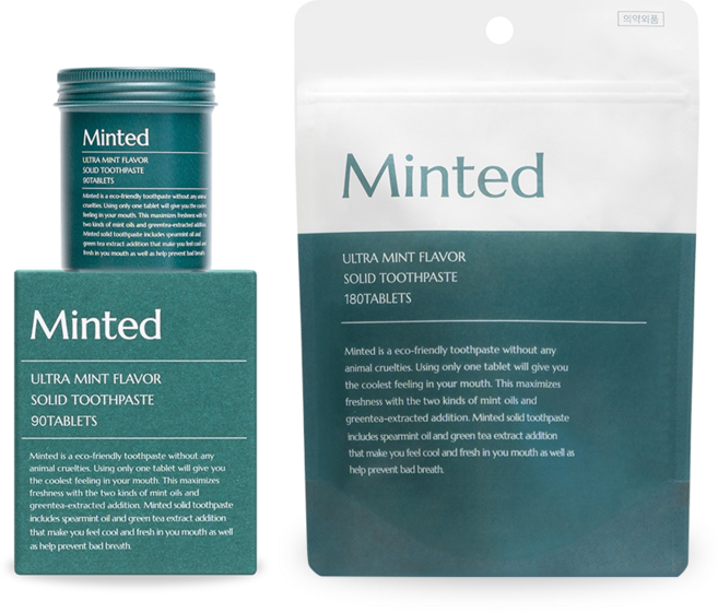 [민티드] 울트라 민트 고체치약 90정 + 180정 (4.5개월분), 1개, 189g