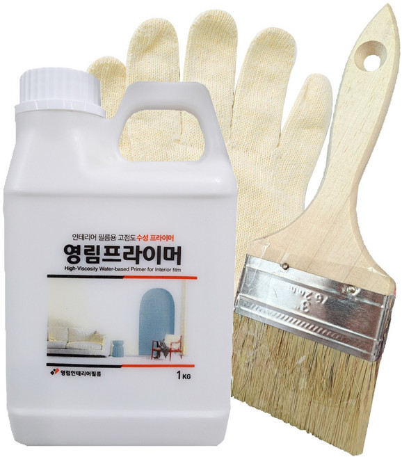 3M 홈매치 인테리어필름 시트지 부자재 3종세트(붓 면장갑 프라이머 대 중 소)