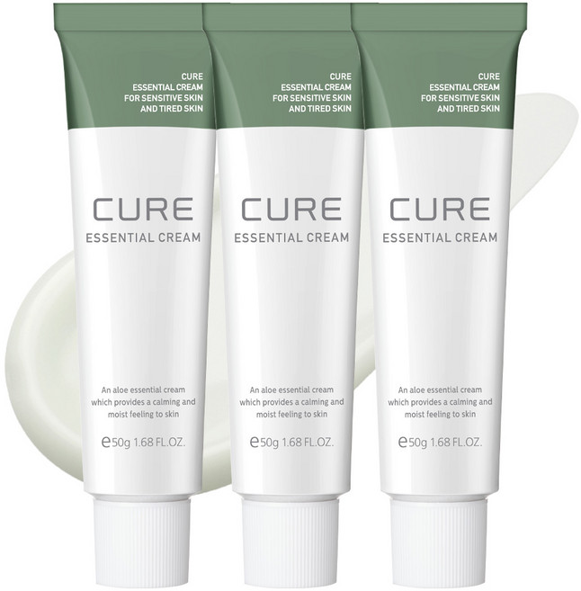 김정문알로에 큐어 에센셜 크림, 50ml, 3개