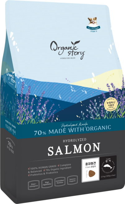 (큰알맹이) 오가닉스토리 강아지 가수분해 사료 연어 7kg, 가수분해연어, 1개