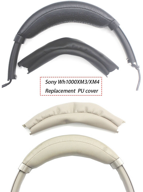 소니 WH-1000XM3 XM4 무선 헤드폰 교체 헤드밴드 PU 가죽 수리 키트, 5.Black PU cover