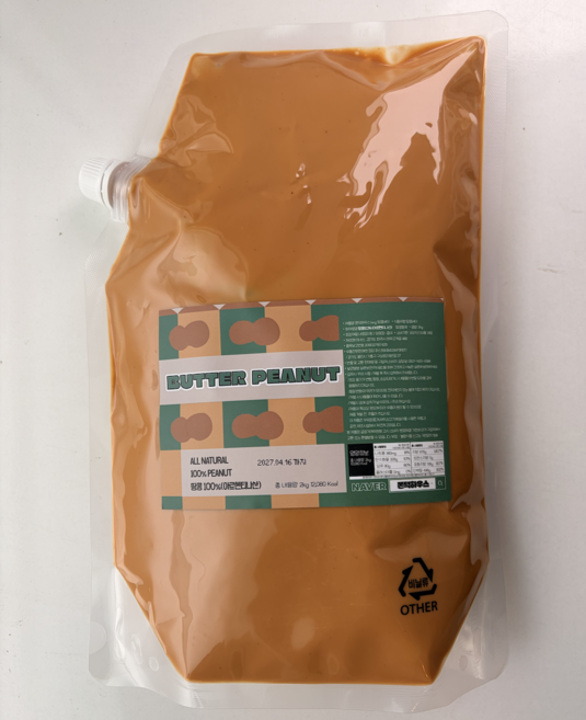 2kg 쫀덕하우스 무가당 땅콩버터 대용량 무첨가 짜먹는 땅콩버터 100%, 1개