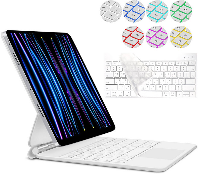 매직키보드 구조독 GOOJODOQ 아이패드 호환키보드 프로11 프로12.9 에어4 에어5, 한국어, 화이트