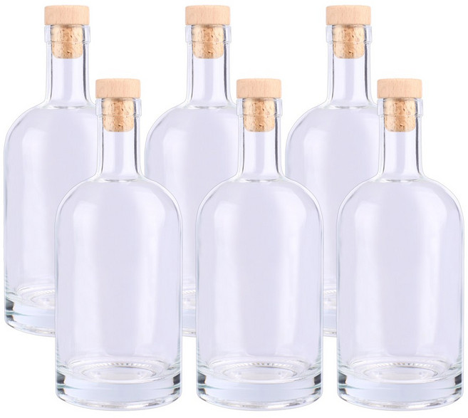 가인글로벌 위스키500 유리병 주류병 더치병 담금주 술병, T코르크(우드), 6개, 500ml